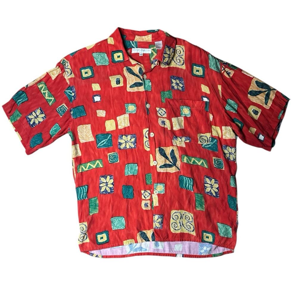 Vintage Michael Brandon Shirt‎ Mens Medium Button Down Hawaiian Rayon S/S